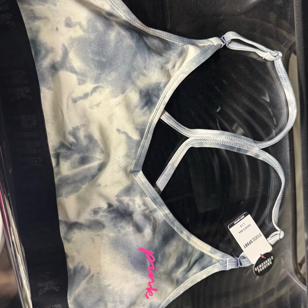 PINK Victoria's Secret Blue Tie-Dye Sports Bra